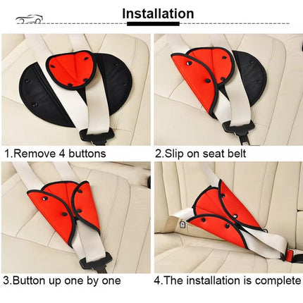 Foldable Car Seat Belt Triangle Retainer Buckle for Child Safety Shoulder Strap