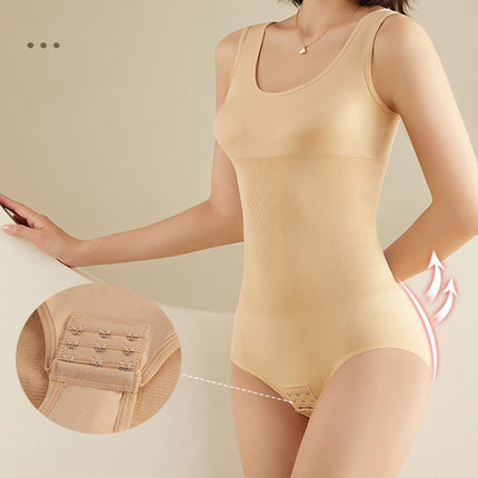 Beige Plus Women Full Body Shaper Seamless Slimming Tummy Control Bodysuit Shapewear - Aimall