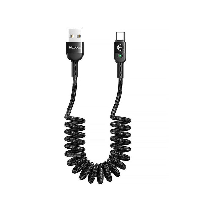 Type C Retractable Car Charging Cable Spring Helix Data Cord for Android Phone