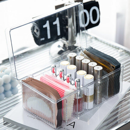 Transparent Dustproof Cosmetic Storage Box with Lid Makeup Organizer Case