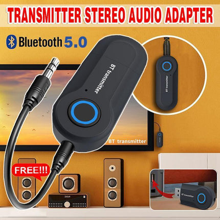 Wireless Bluetooth 5.0 Transmitter Stereo Audio Adapter Sender for TV PC Speaker - Aimall
