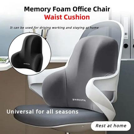 Office Chair Back Support Lumbar Cushion Seat Memory Foam Lumbar Pillow Comfort
