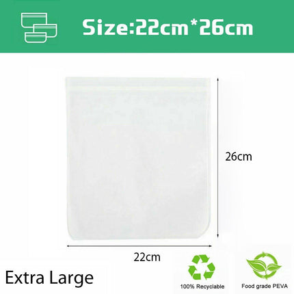 10-40PCS PEVA Silicone Food Storage Bags Reusable Zip Lock Pouch Fresh Sealer - Aimall