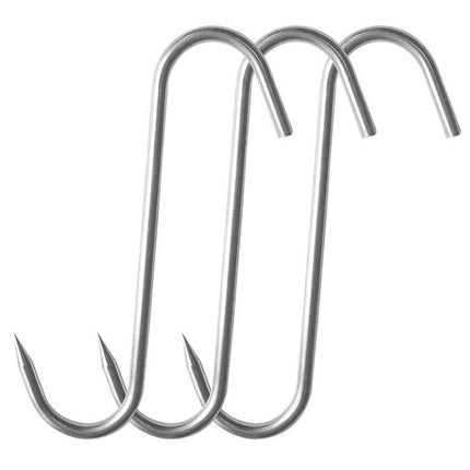 10PCS Steel S Meat Hooks for Beef Pork Lamb Roast Duck BBQ Grill Oven Hanging