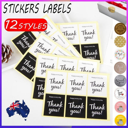 UP TO 80PCS Stickers Labels Thank You Stickers Gift Wrapping Craft Scrapbook DIY - Aimall