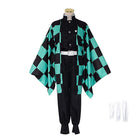 Demon Slayer Kimetsu No Yaiba Kamado Tanjiro Cosplay Costume Kimono Dress Wig AU - Aimall