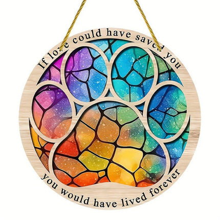 Pet Lover Gift Wall Hanging Wreath Decor Suncatcher for Bedroom Home Decoration