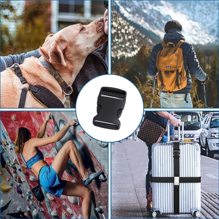 10pcs Black Plastic Buckle Clips for School Bag Backpack Strap Multifunctional