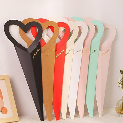 50pcs Heart Shaped Flower Box Creative Gift Bouquet Packaging Fresh Flower Box