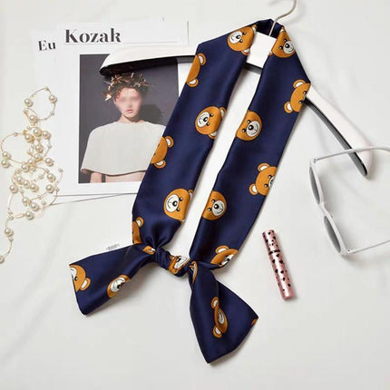 Girl Shawl Bag Ornament Headband Head Wraps Hair Band Silk Scarf Square Scarf - Aimall