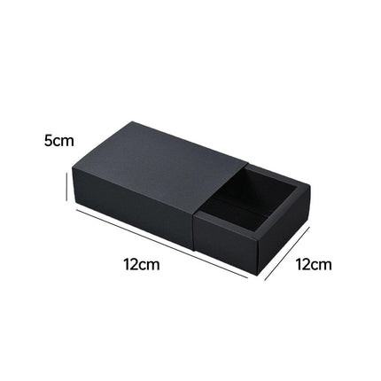 25X Black Kraft Paper Drawer Jewelry Package Necklace Bracelet Gift Package box - Aimall