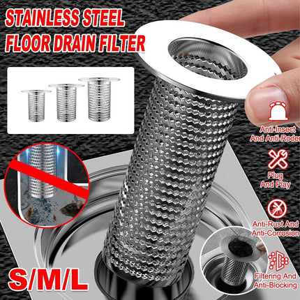 Bathroom Floor Drain Filter Anti-Blocking Hair Catcher Shower Sink Mesh Basket