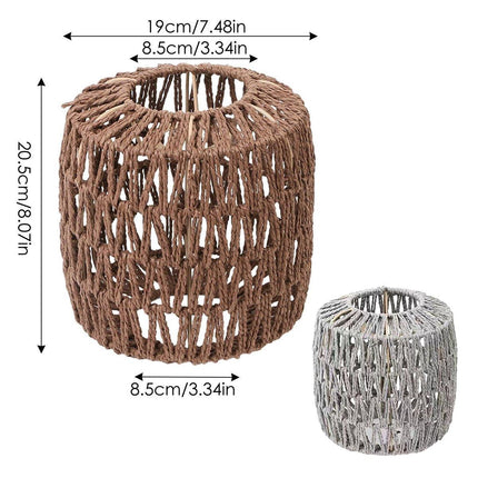 Style Faux Rattan Lampshade DIY Weaving Lamp Shade Home Decor