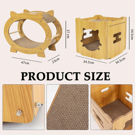 Durable Cat Scratcher Lounge Corrugated Scratching Wood Board - Aimall