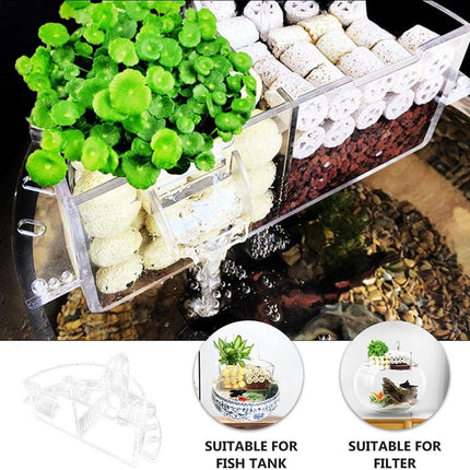 Round Fish Tank Filter Box Aquarium Trickle Box Small External Top Quiet Water Purification Three-in-One Filter