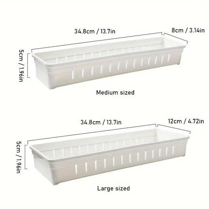 4PCS Drawer Storage Organizer Box Multi Compartment Kitchen Tableware Sorting