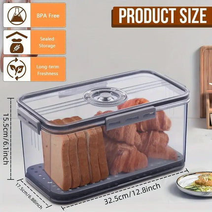Large Refrigerator Fresh Keeping Box Sealed Kitchen Storage Transparent Box