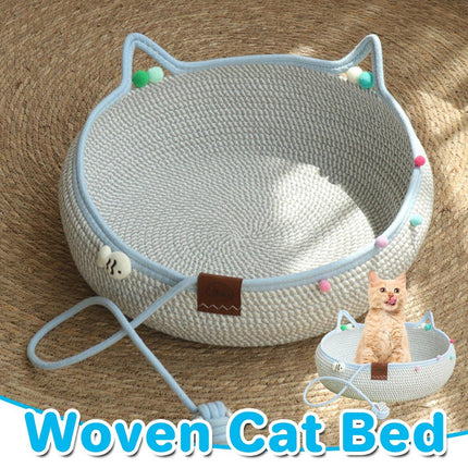 Rattan Cat Bed Weaving Cat Sleeping Basket for Cats and Pets Comfortable Resting