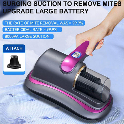 Rechargeable Wireless Mite Removal Vacuum UV Sterilizer Portable Home Bed Clean