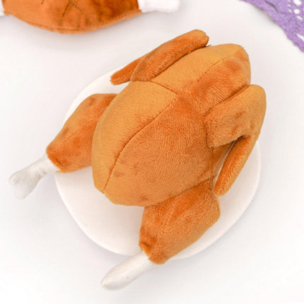 Plush Roast Chicken Dog Toy Squeaky Sound Stuffed Interactive Pet Plaything