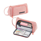 Large Capacity Student Canvas Pencil Case Pencil Bag Multi-functional Cute - Aimall