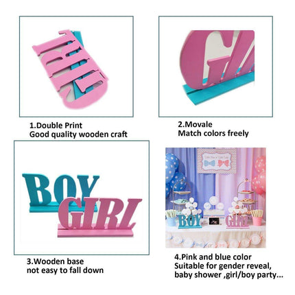 Wooden Baby Shower Party Decorations Gender Reveal Centerpieces Newborn Crafts