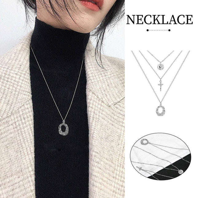 Retro Elegant Necklace Multi-layer Metal Chain Necklace Stacked Clavicle Chain