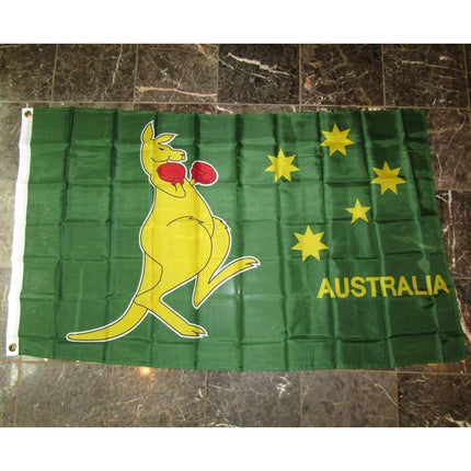 Boxing Kangaroo Flag 3x5 ft Australian National Symbol 90x150 cm Banner - Aimall
