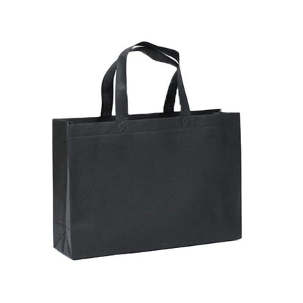 100X Reusable Shopping Bags Tote Bag Washable Eco Friendly Non Woven Folding Bag Black - Aimall