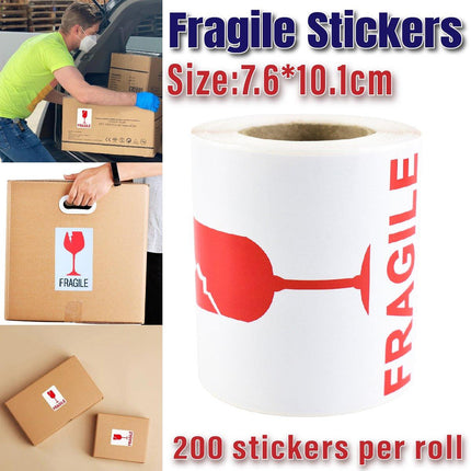 Fragile Sticker Handle with Care Logistics Warning Label for Goods Packaging Use