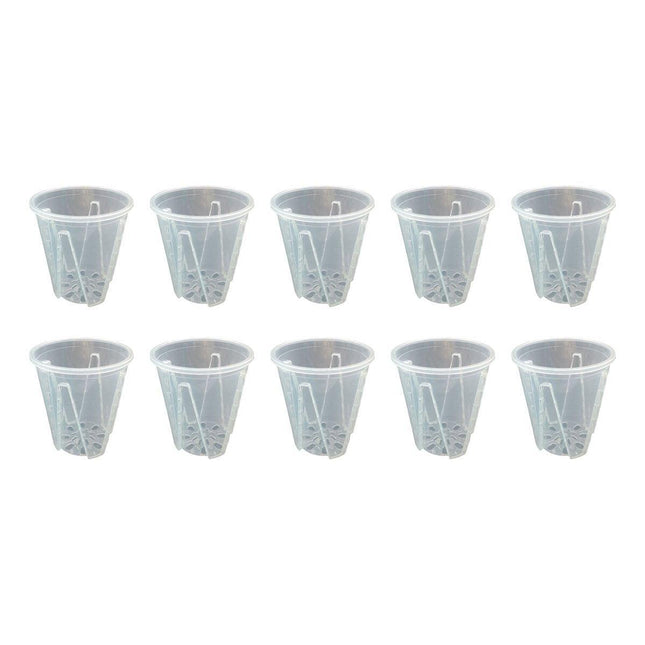 10xClear Plastic Orchid Pots with Holes for Phalaenopsis Root Aeration