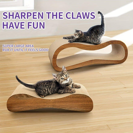 2 in 1 Cat Scratching Lounge Bed Extra Wide Recyclable Cardboard Furniture