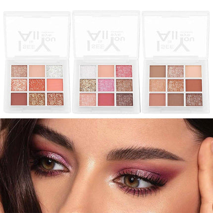 Nine Colour Eyeshadow Palette Tray Makeup Compact Travel Size Cosmetic