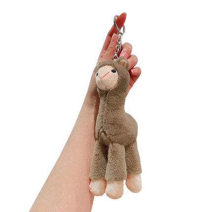 Cute Mini Alpaca Soft Plush Stuffed Doll Toys Keychain Cartoon Bag Pendant - Aimall