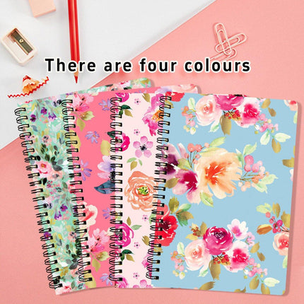 4pcs Loose Leaf Coil Thick Notebook Notepad Vintage Floral Journal Stationery