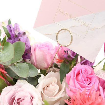 100pcs Flower Metal Clips Holders Gift Florist Bouquet Blessing Card Clips Set