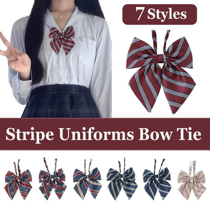 For Women School Uniform Checkered Lovely Sailor Style JK Japanese Collar BowTie - Aimall
