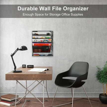 5 Tier Iron File Organiser Desktop File Management Shelf for Office Storage Desk