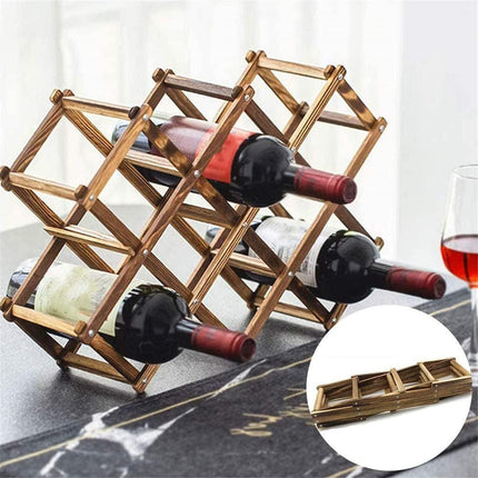 Wooden Wine Rack Storage Shelf Wine Display Stand Bottle Holder for Kitchen Bar