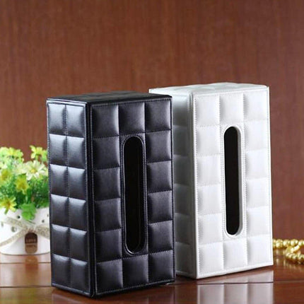 Leather Tissue Box Holder Rectangular Tissue Dispenser for Living Room Home