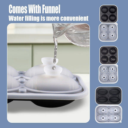 Silicone Ice Cube Mold Large Ice Ball Maker with Lid for Cocktails and Drinks