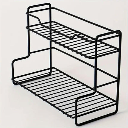 Stainless Steel Kitchen Shelf Organizer Double Tier Multi Functional Rack