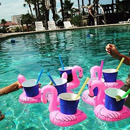 Inflatable Floating Drink Cup Can Beer Holder Swimming Pool Bath Beach Party 5PCS - Aimall