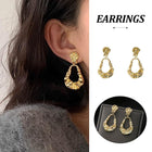 Vintage Ruffled Earrings for Women Retro Irregular Design Fashion Jewelry Gift