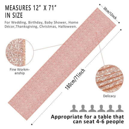 Sequin Table Runner Square Decorative Hotel Tablecloth for Wedding Party Decor