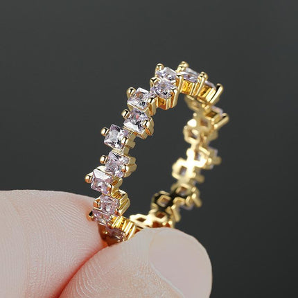 Square Design 1.2ct Simulated Diamond Women Engagement Ring Rose Gold Plated - Aimall