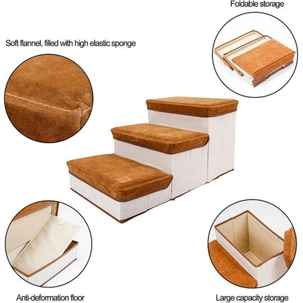 Foldable Pet Dog Stairs Puppy Step Ladder for Bed Sofa Portable Climbing Ramp