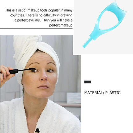 3 In 1 Eyelash Mascara Makeup Guard Protect Tool Applicator Curler Comb Lashes - Aimall