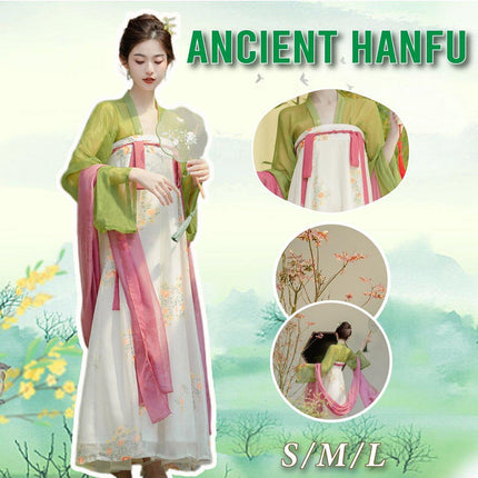 Women Chinese Style Hanfu Tea Dress Guofeng Tang Inspired Chest-length Dress