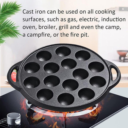 Octopus Croquette Pan 15 Holes Non-Coated Non-Stick Takoyaki Grill Cooking Plate